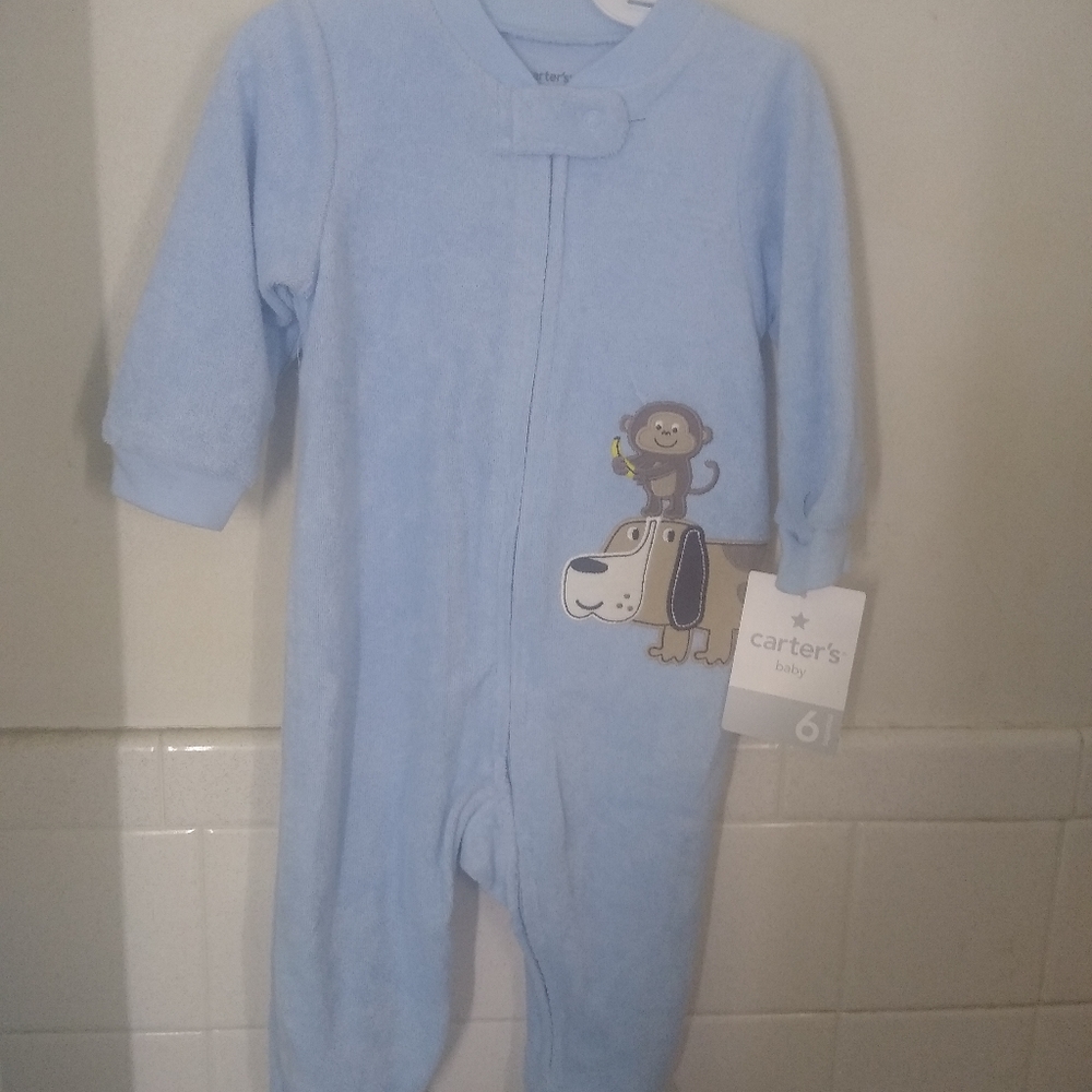 Carter's 6 Mo. Terry Cloth Sleeper Monkey/Dog